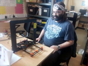 Gus admiring the completed Y-axis